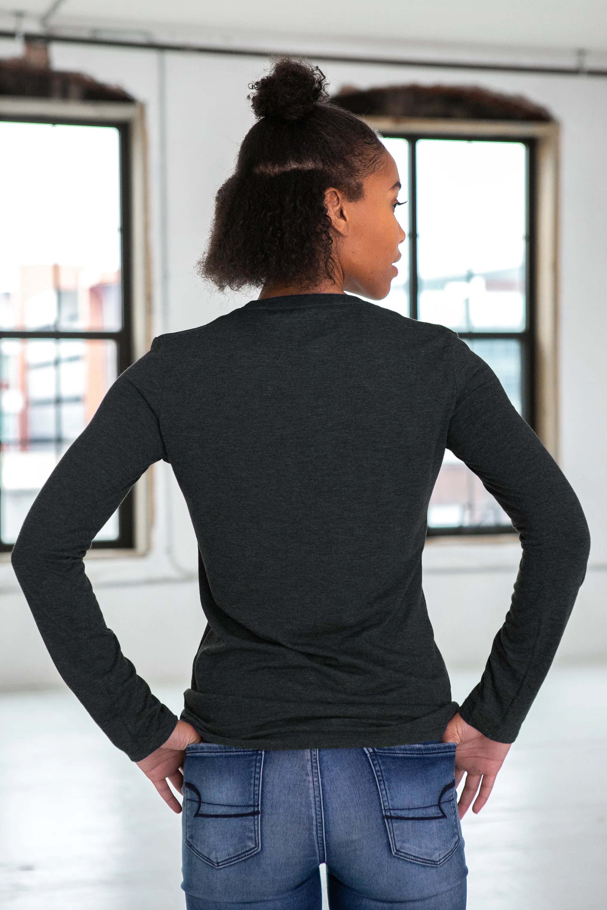 Ladies Eco-Triblend Long Sleeve Tee - Image 3