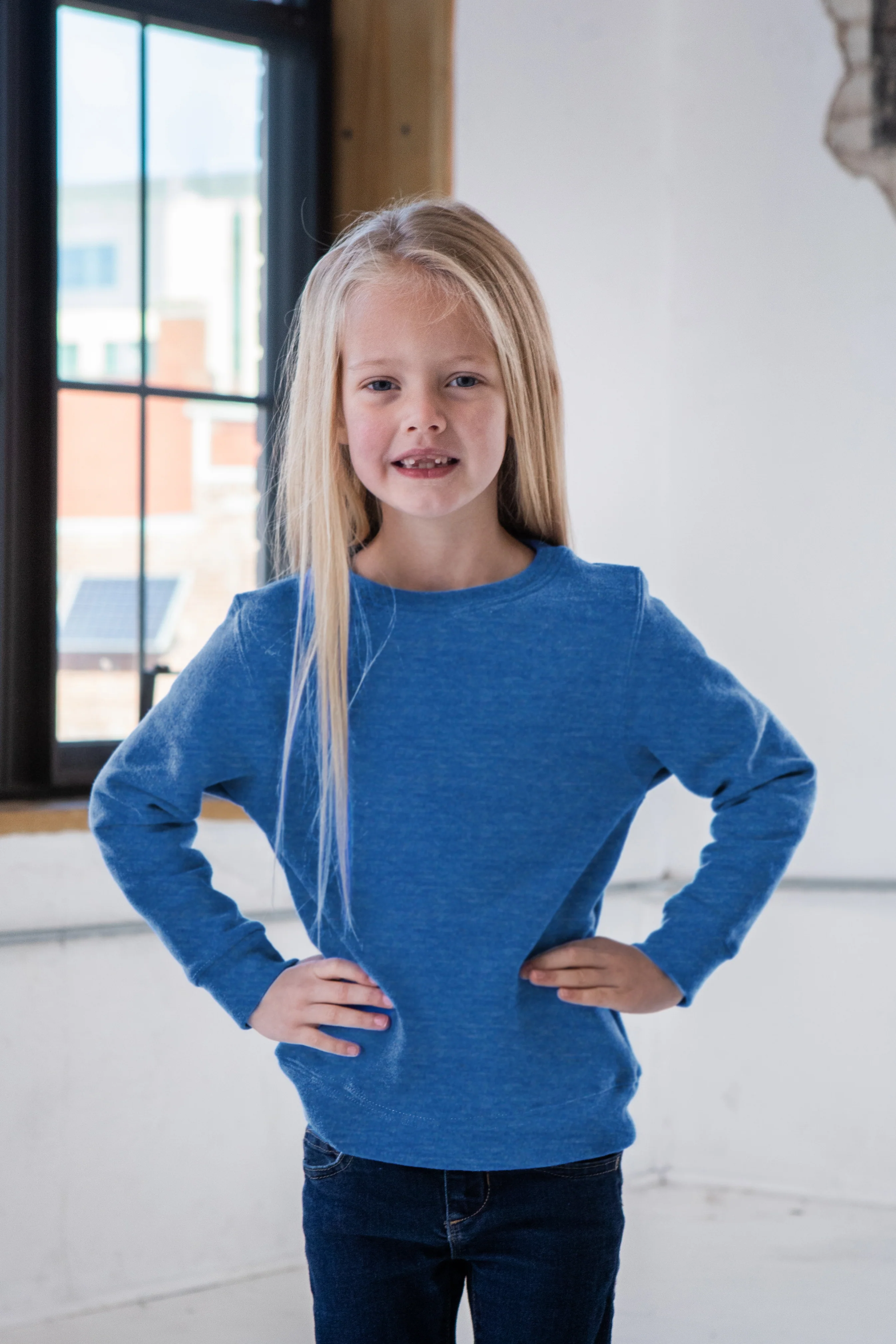 Youth Heathered Fleece Crew - Image 19